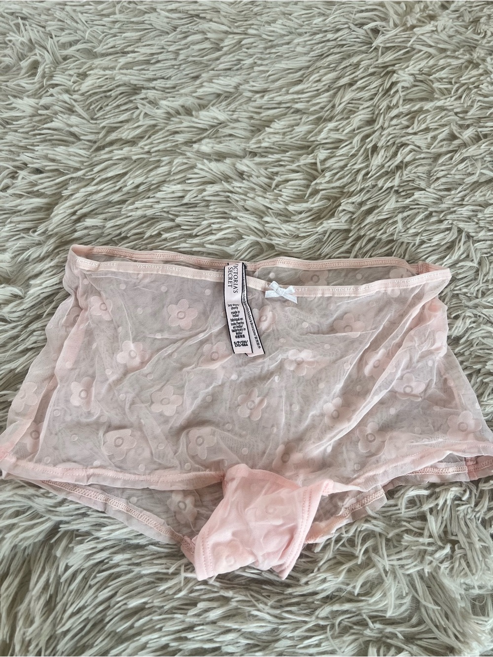 Victoria's Secret Pink Floral Sheer Boyshort